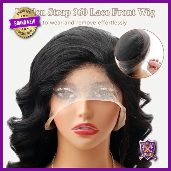360 Lace Front Human Hair Wig Pre Plucked 220% Density Glueless Drawstring main image 5